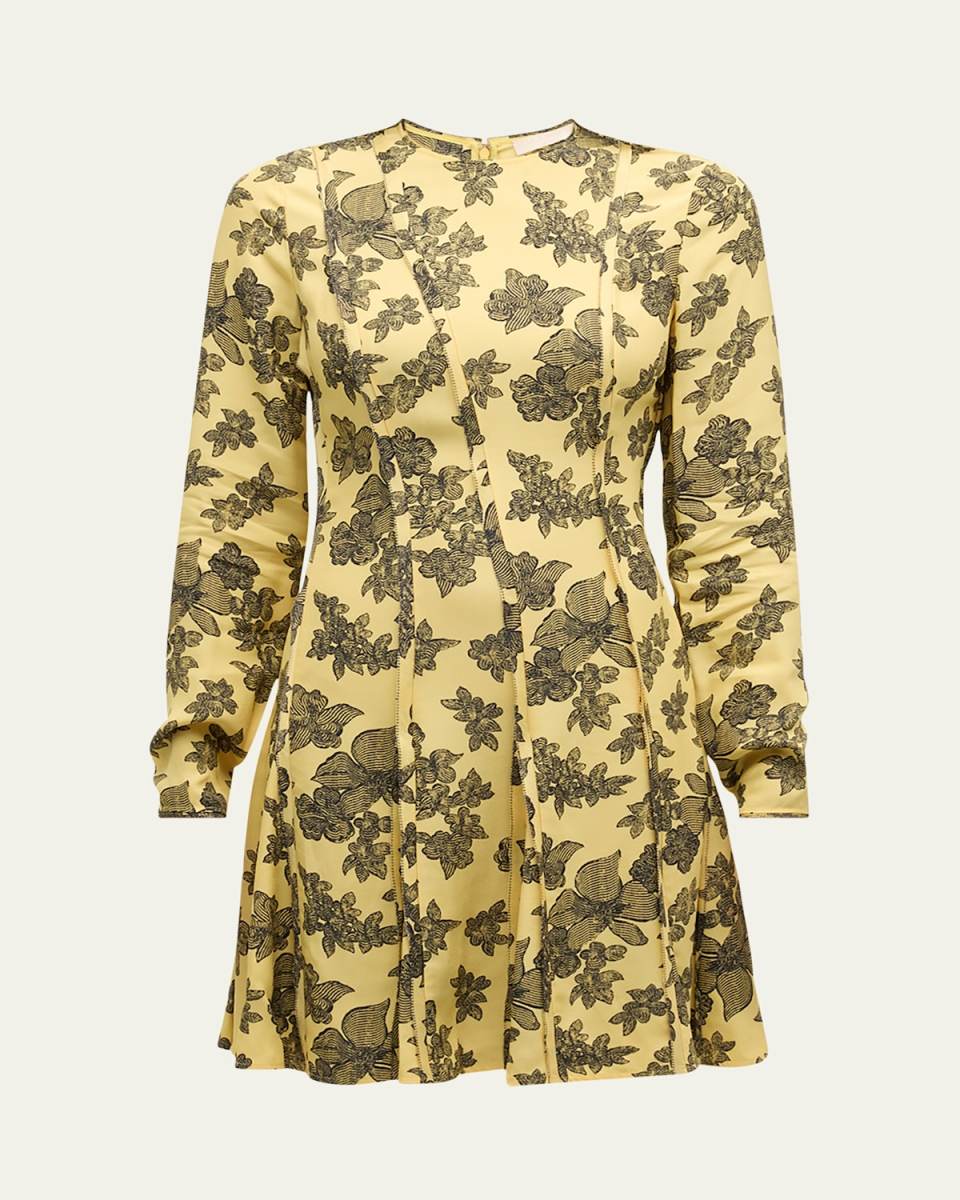 Juliette Floral Long-Sleeve Mini Dress